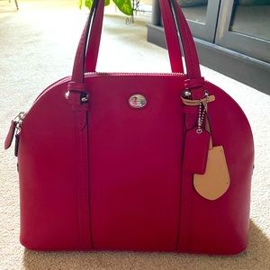 EUC Coach Magenta Leather Bowler Bag